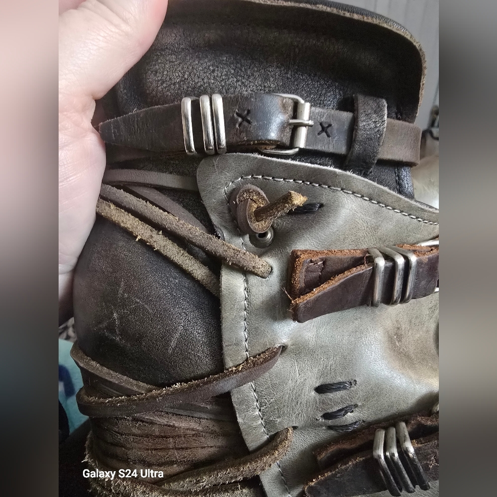 Freebird Brown And Grey Leather Boots